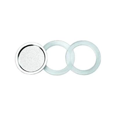 Forever Set 2 Guarnizioni in Silicone e Filtro in Alluminio per Caffettiere TZ12 Forever Set 2 Guarnizioni in Silicone e Filtro in Alluminio per Caffettiere TZ12