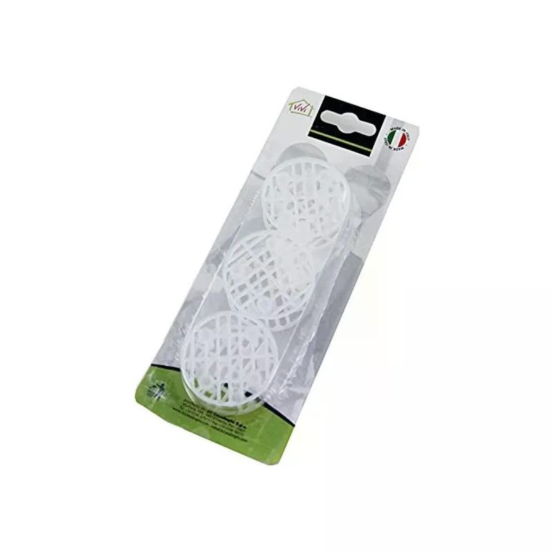 3C CASA Set 6 Presselli Bianchi in Plastica 7 cm