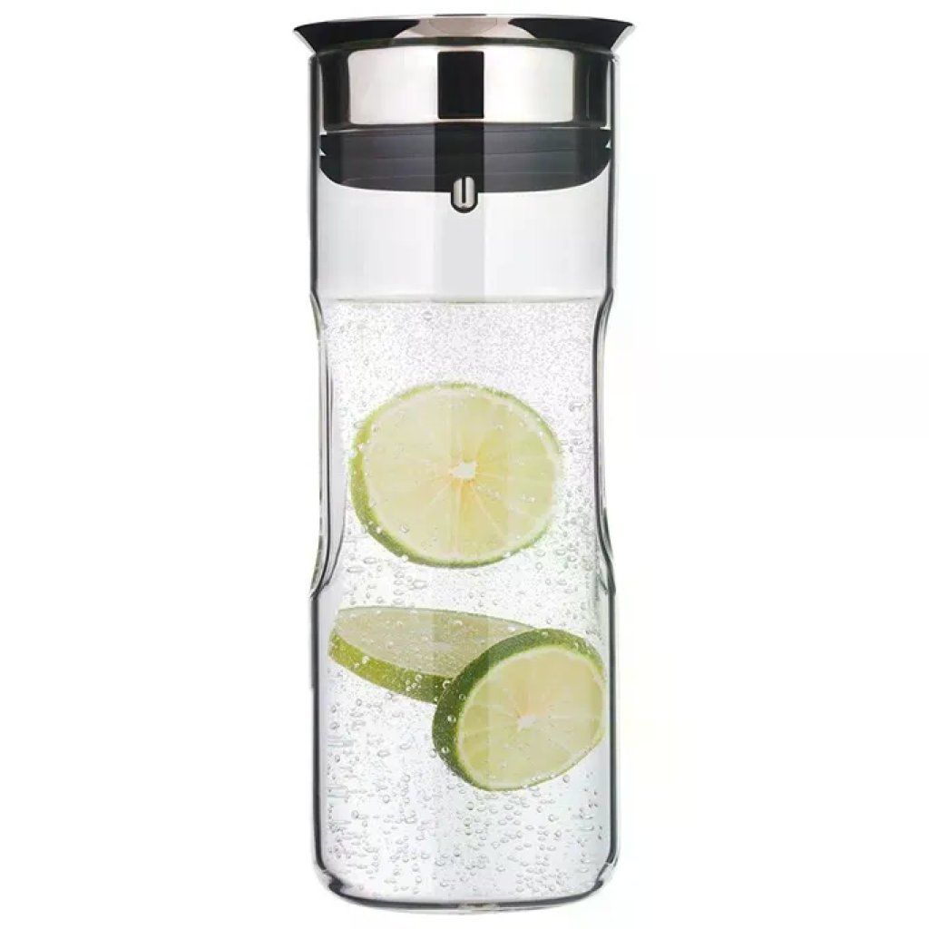 WMF Motion caraffa in vetro borosilicato 0,8 L con chiusura CloseUp e filtro per ghiaccio, nera