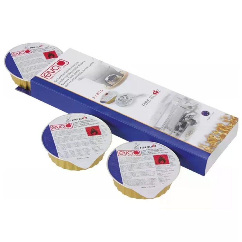 KAUFGUT Fire-Blitz Pasta Combustibile per Fonduta, 3 x 80 g