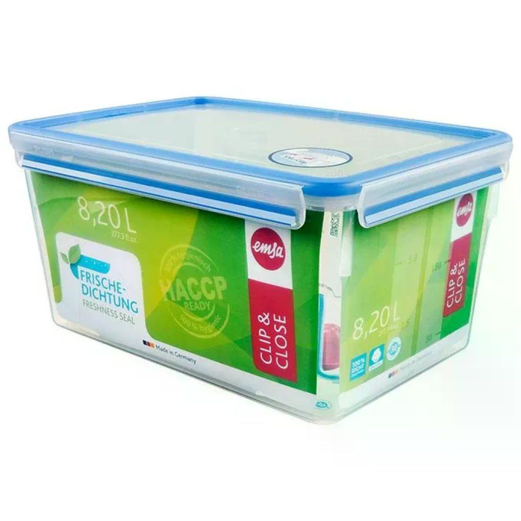EMSA Clip&Close contenitori rettangolari per alimenti 8,2 L, blu, confezione da 2 EMSA Clip&Close contenitori rettangolari per alimenti 8,2 L, blu, confezione da 2