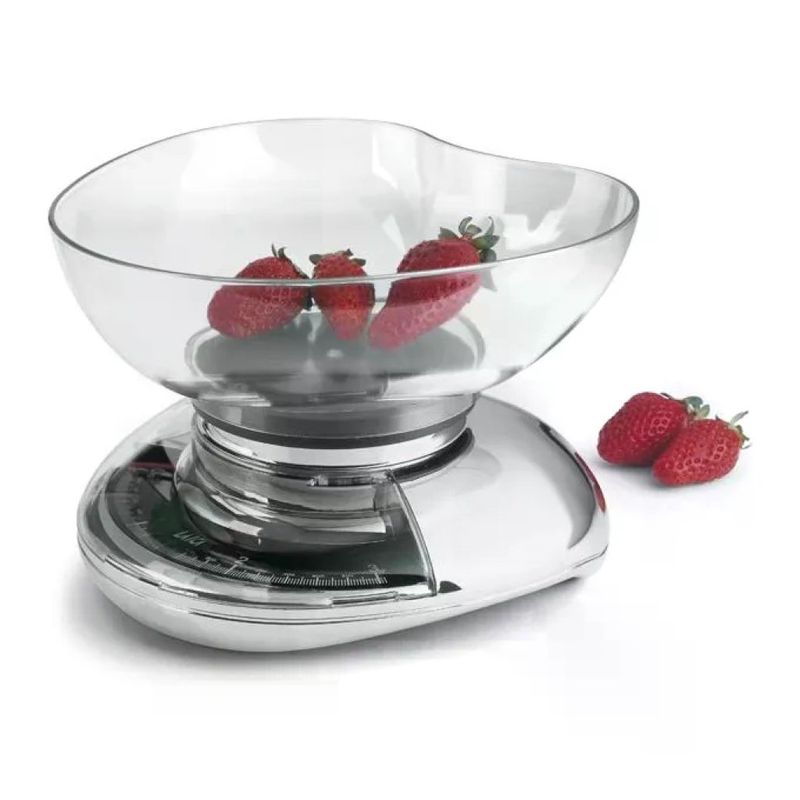 Laica LC7107 Bilancia da Cucina Meccanica Analogica 3 Kg 20 g con Ciotola colore Cromo