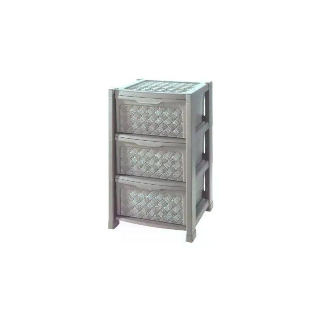 Tontarelli Arianna cassettiera a 3 cassetti effetto rattan talpa Tontarelli Arianna cassettiera a 3 cassetti effetto rattan talpa