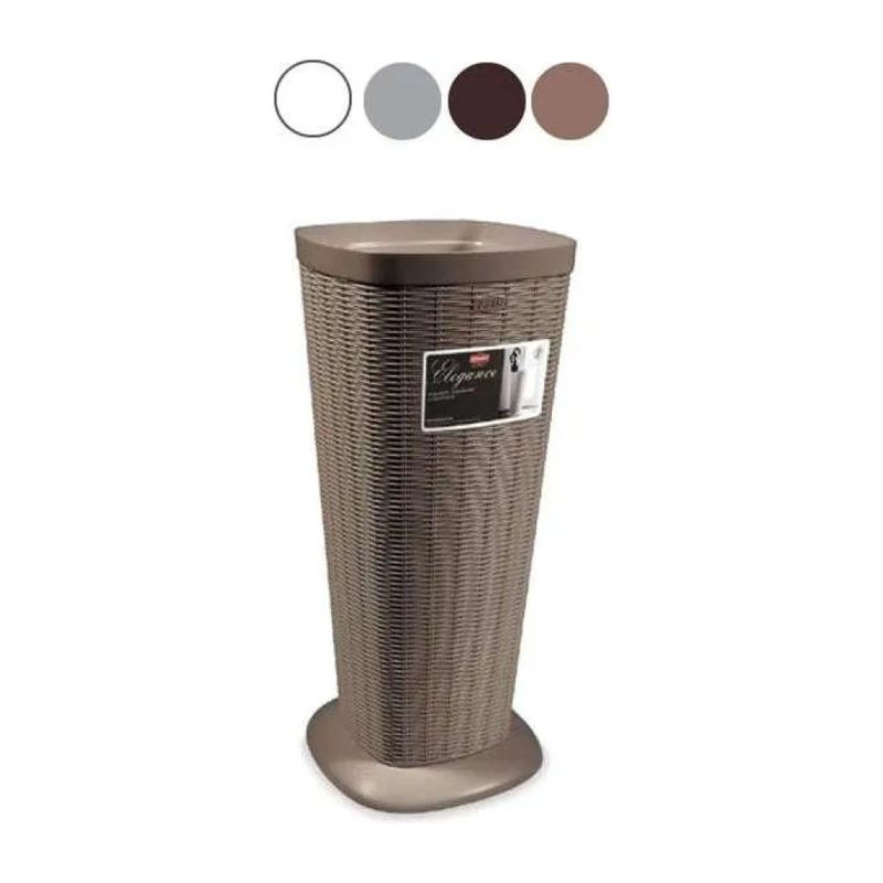 Stefanplast Elegance Portaombrelli Effetto Rattan Grigio, 25,5 × 25,5 × 57 cm