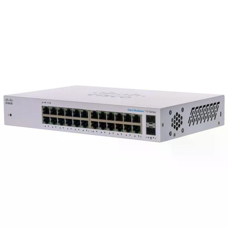 Cisco Switch Unmanaged CBS110-24T-D 24 Porte GE 2x1G SFP Montaggio Rack Grigio Cisco Switch Unmanaged CBS110-24T-D 24 Porte GE 2x1G SFP Montaggio Rack Grigio