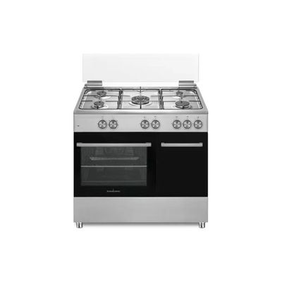 Schaub Lorenz SS941GEB Cucina a gas 90 cm, 5 fuochi, forno 59 L, grill elettrico, Classe A, marrone