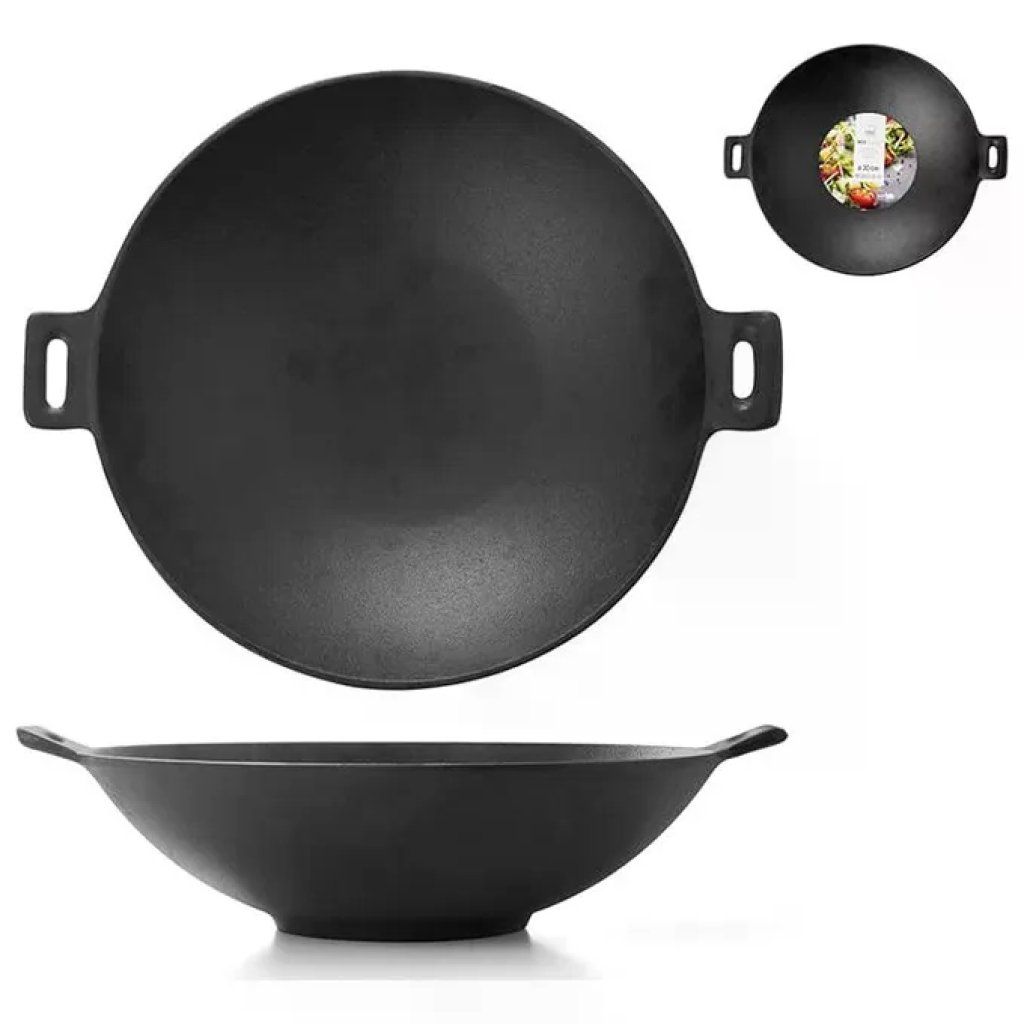 Wok in Ghisa da 30 cm con Manici Wok in Ghisa da 30 cm con Manici