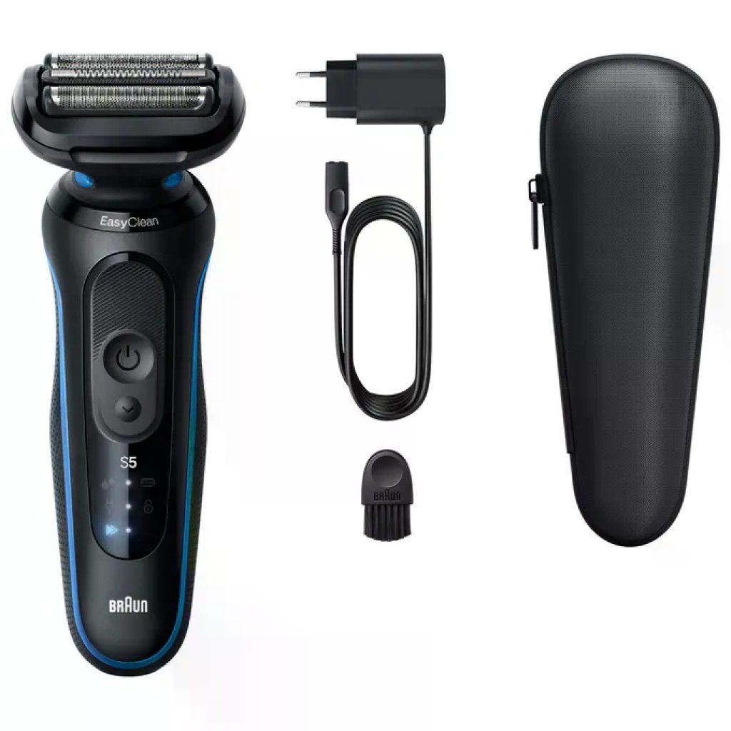 Braun 52-N1200S Series 5 Rasoio elettrico WetandDry 3 testine autonomia 50 min colore Nero Braun 52-N1200S Series 5 Rasoio elettrico WetandDry 3 testine autonomia 50 min colore Nero