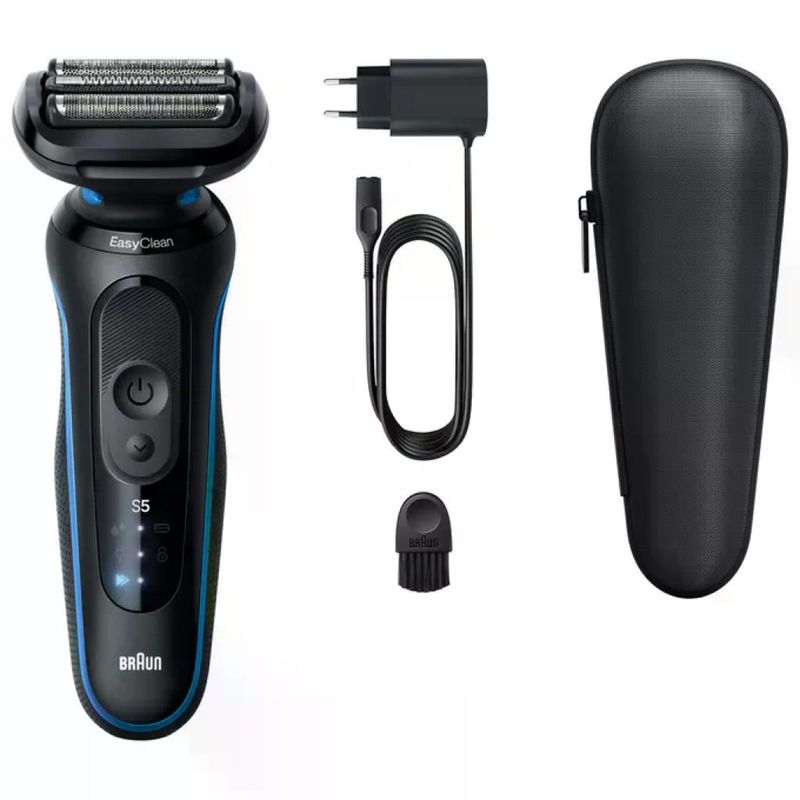 Braun 52-N1200S Series 5 Rasoio elettrico WetandDry 3 testine autonomia 50 min colore Nero Braun 52-N1200S Series 5 Rasoio elettrico WetandDry 3 testine autonomia 50 min colore Nero