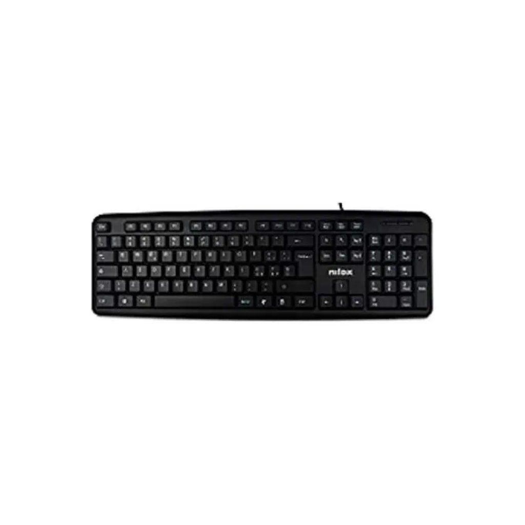 Nilox KT50U Tastiera USB a Membrana Silenziosa, Layout Italiano, 105 Tasti, Nera