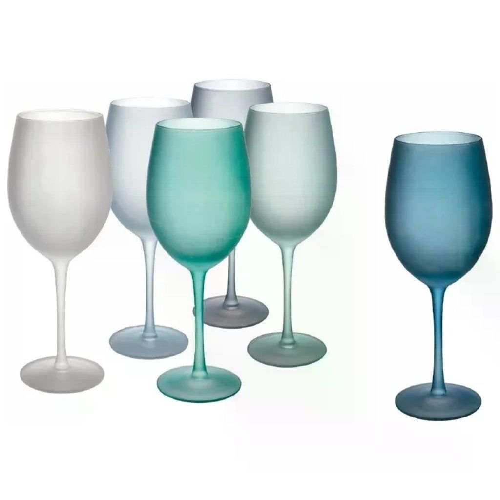 VDE TIVOLI 1996 Villa d’Este Shades of Blue – Set 6 calici in vetro frosted, 550 ml