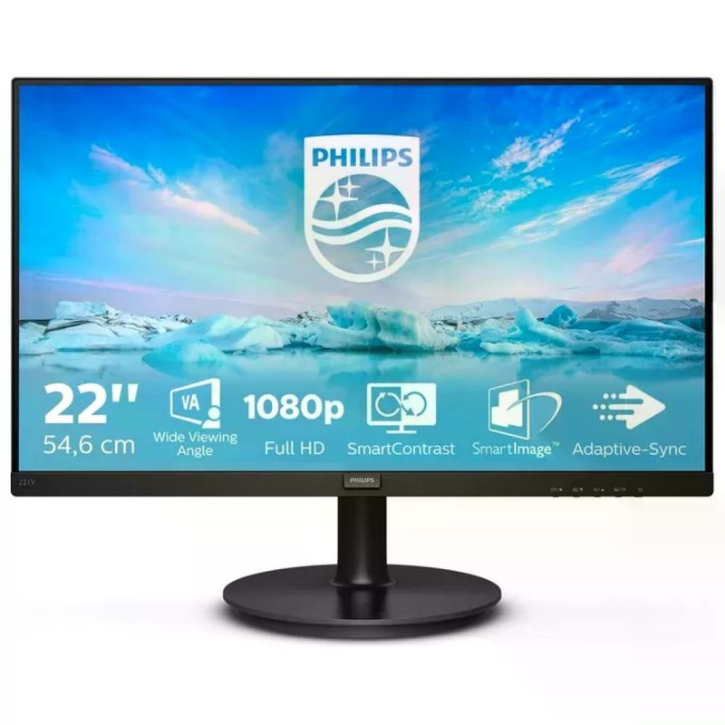 Philips 221V8/00 Monitor PC 21,5” Full HD VA, 75 Hz, Adaptive Sync, HDMI e VGA Philips 221V8/00 Monitor PC 21,5” Full HD VA, 75 Hz, Adaptive Sync, HDMI e VGA
