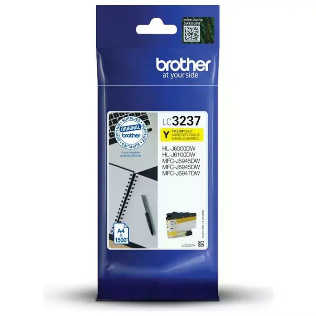 Brother LC3237Y Cartuccia Originale Gialla, 1.500 Pagine Brother LC3237Y Cartuccia Originale Gialla, 1.500 Pagine
