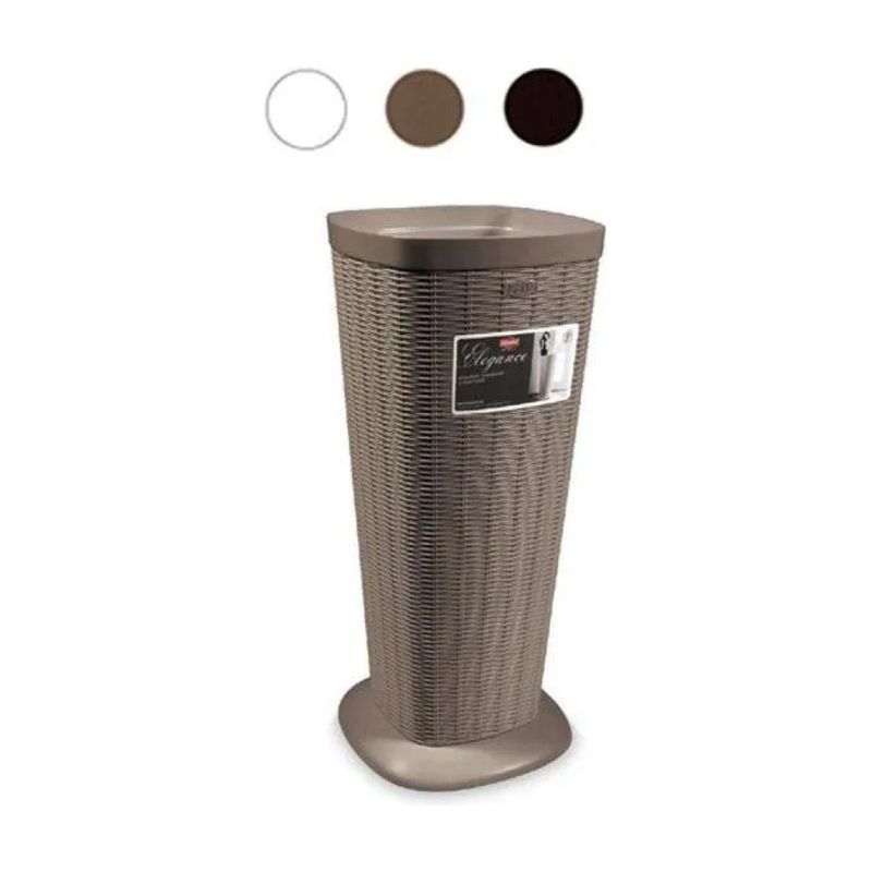Stefanplast Elegance Portaombrelli effetto rattan, moka, 25 x 25 x 57 cm