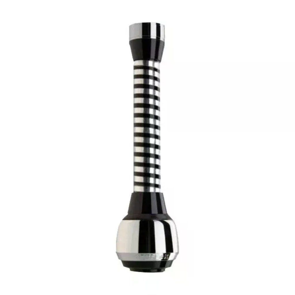 Siroflex 2509-S Rompigetto Flessibile con Aeratore e Doccetta, 14 cm, F22x1, Cromato e Nero
