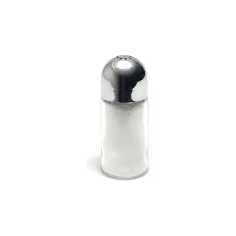 HOME Salino Spargisale in Vetro con Tappo Cromo, 9 cm