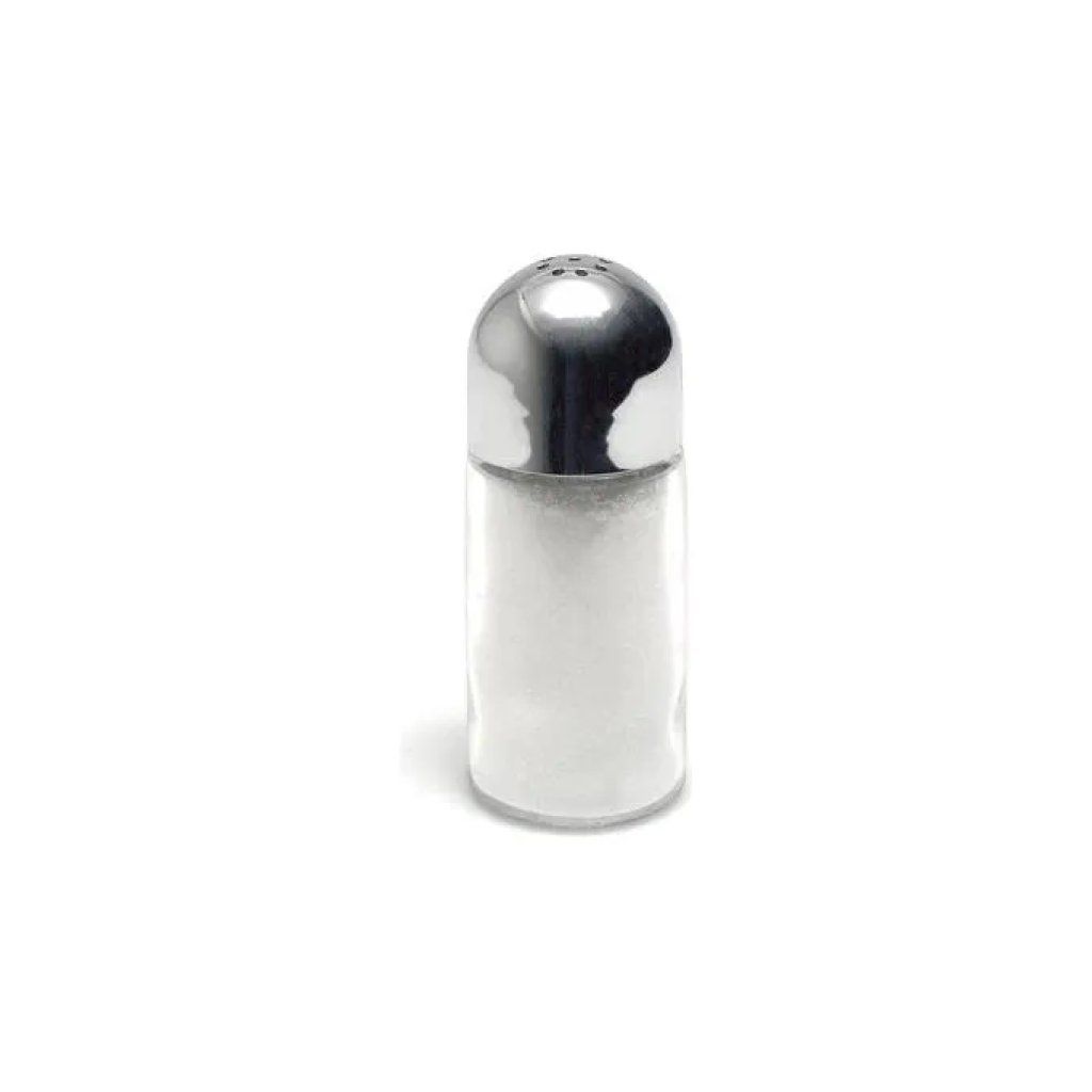 HOME Salino Spargisale in Vetro con Tappo Cromato, 3,6 × 9 cm