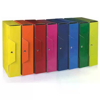 Brefiocart Scatole Progetto con Bottoni, Dorso 10 cm, Blu Scuro, Confezione da 5