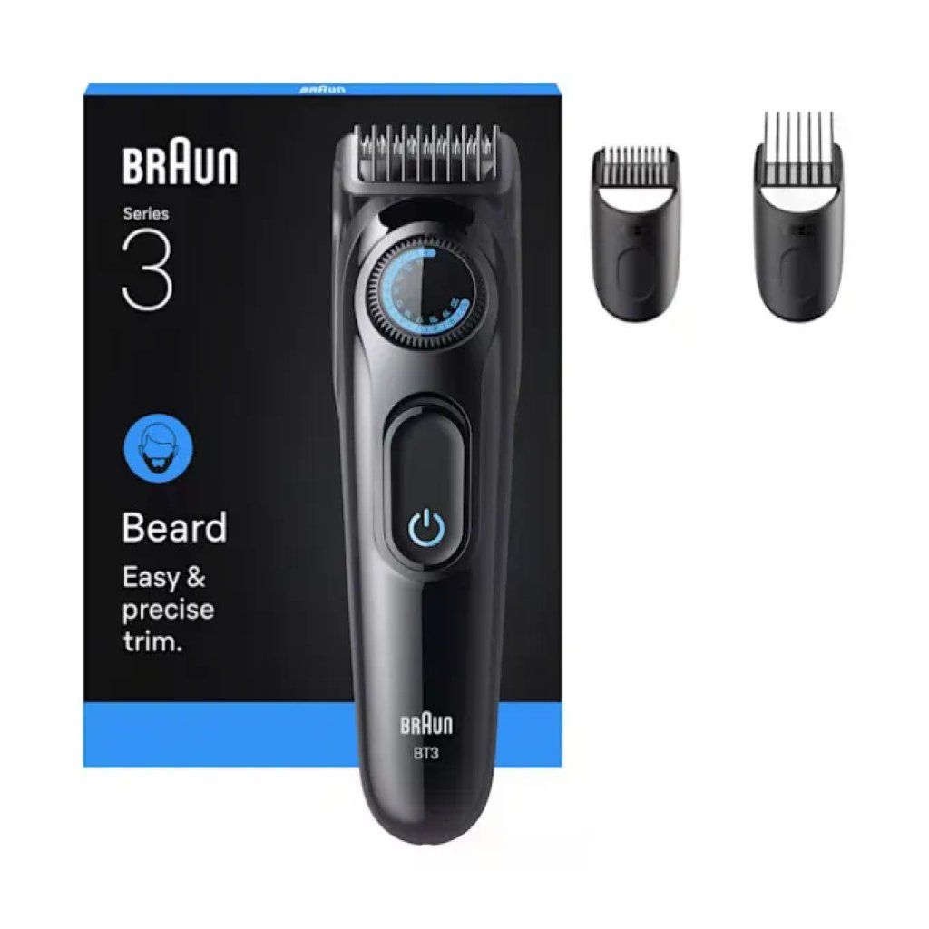Braun BT3520 Regolabarba Senza Filo, 40 Lunghezze, Nero e Blu Braun BT3520 Regolabarba Senza Filo, 40 Lunghezze, Nero e Blu