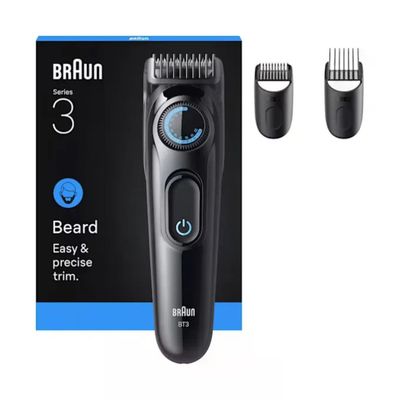 Braun BT3520 Regolabarba Senza Filo, 40 Lunghezze, Nero e Blu