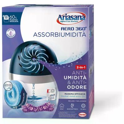 Ariasana Aero 360° Kit Assorbiumidità con Ricarica Lavanda 450 g