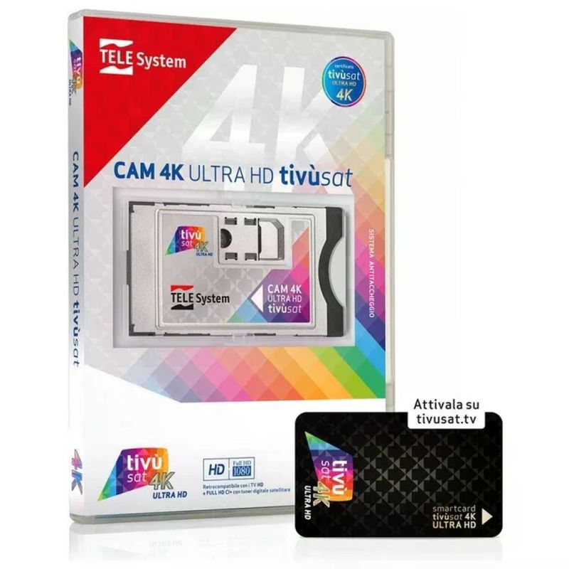 TELESYSTEM TELE System 58040115 CAM Modulo di Accesso Condizionato tivu'sat 4K Ultra HD Smart Card Inclusa