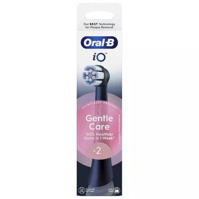 Oral-B iO Gentle Care Testine di Ricambio Nere, 2 Pezzi