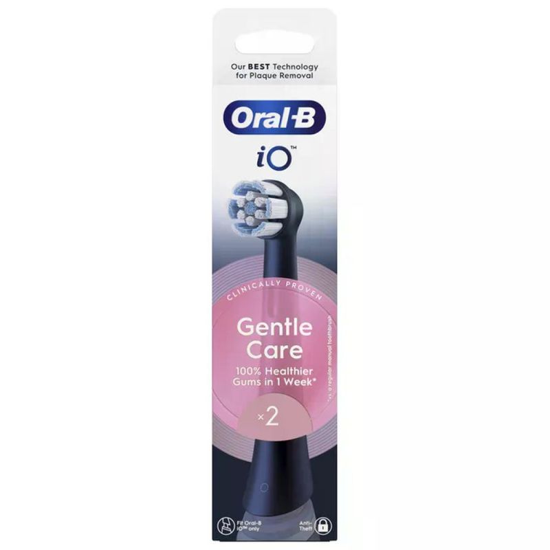 Oral-B iO Gentle Care Testine di Ricambio Nere, 2 Pezzi Oral-B iO Gentle Care Testine di Ricambio Nere, 2 Pezzi