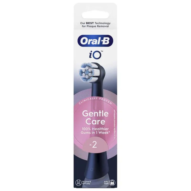 Oral-B iO Gentle Care Testine di Ricambio Nere, 2 Pezzi