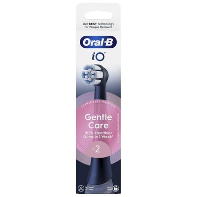 Oral-B iO Gentle Care Testine di Ricambio Nere, 2 Pezzi