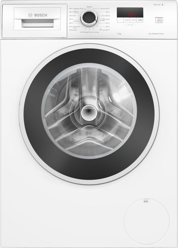 BOSCH Lavatrice Bosch Serie 2 WGE03200IT, carica frontale, 8 kg, classe A, Hygiene Plus