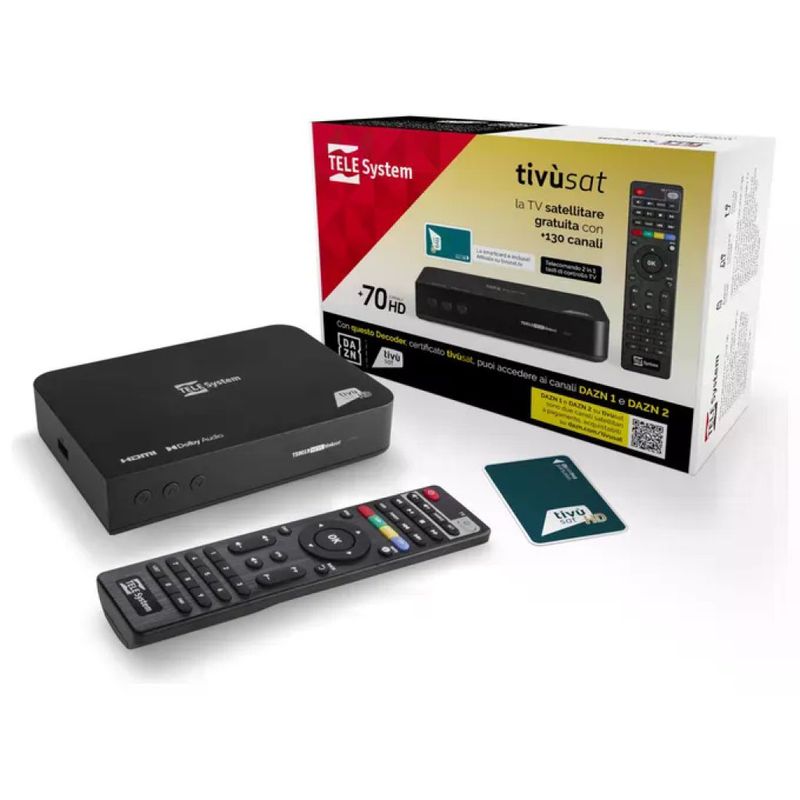 TELESYSTEM TELE System 58010100 TS9019HEVC Decoder Satellitare tivu'sat DVB