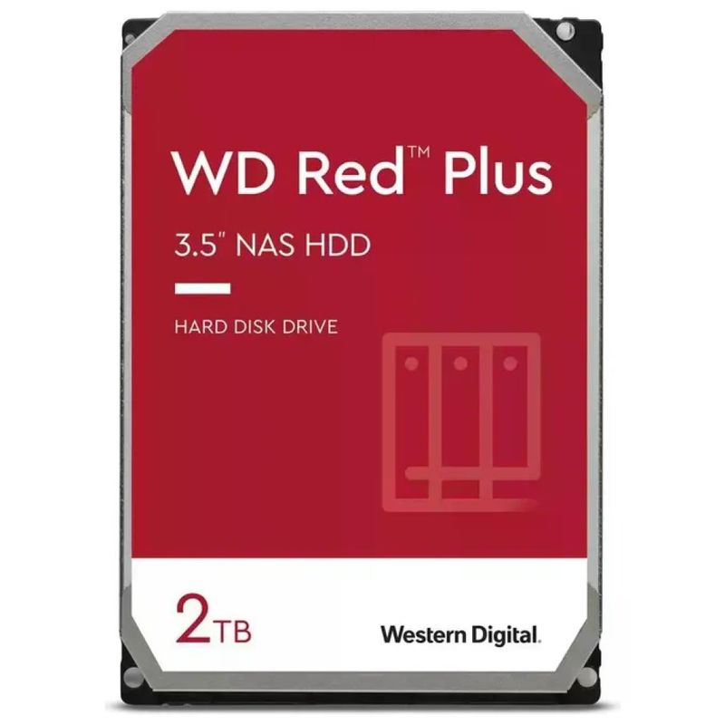 WD Western Digital WD20EFPX Red Plus HDD Interno 3.5'' 2 TB SATA 6 Gbit-s 5400 rpm Cache 64 MB NAS CMR