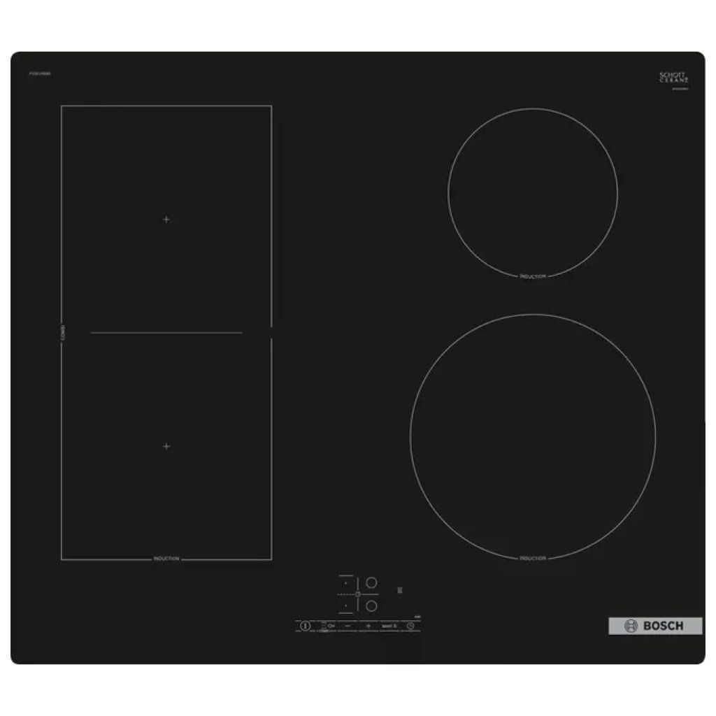 Bosch Serie 4 PVS61RBB5E Piano Cottura a Induzione 60 cm, 4 Zone, Nero
