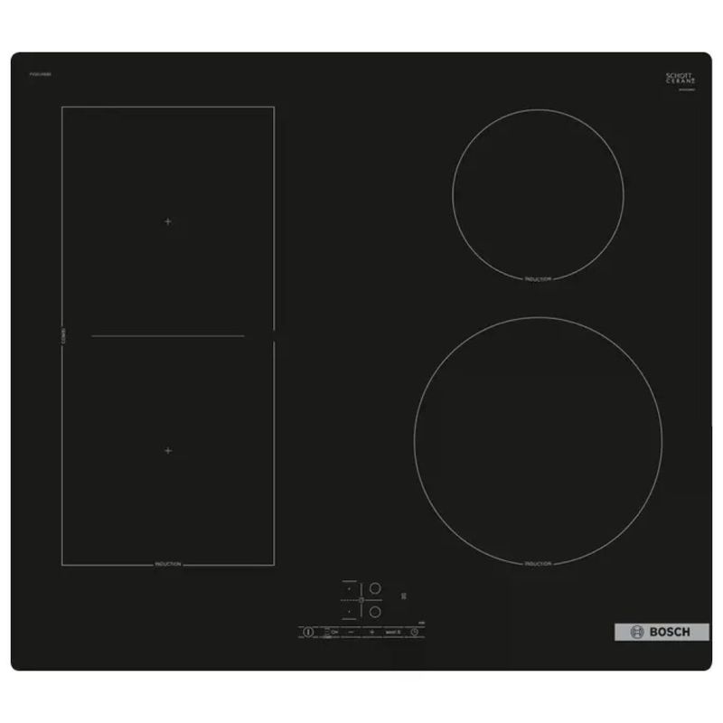 Bosch Serie 4 PVS61RBB5E Piano Cottura a Induzione 60 cm, 4 Zone, Nero