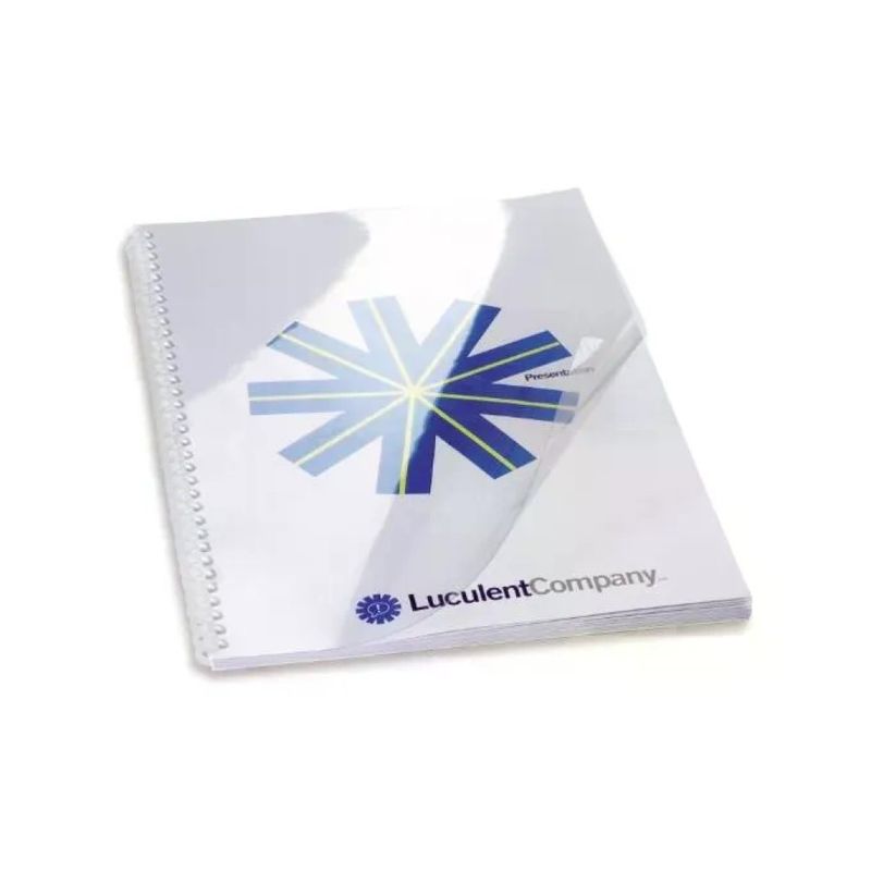 GBC Copertine per Rilegatura A4 in PVC Trasparente, 180 Micron, Confezione da 100