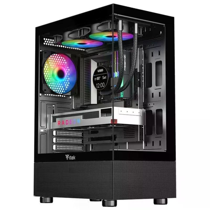 Itek ITGCASB33B SHOWBUI 33B PC Case Gaming Middle Tower ATX Vetro Temperato ARGB USB 3.0 colore Nero Itek ITGCASB33B SHOWBUI 33B PC Case Gaming Middle Tower ATX Vetro Temperato ARGB USB 3.0 colore Nero