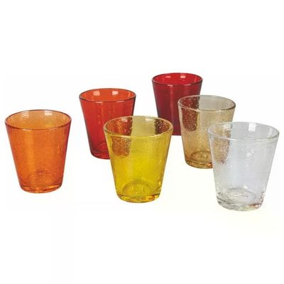 VDE TIVOLI 1996 Villa d’Este Cancun Sunset – Set 6 Bicchieri Acqua in Vetro Rosso, 330 ml