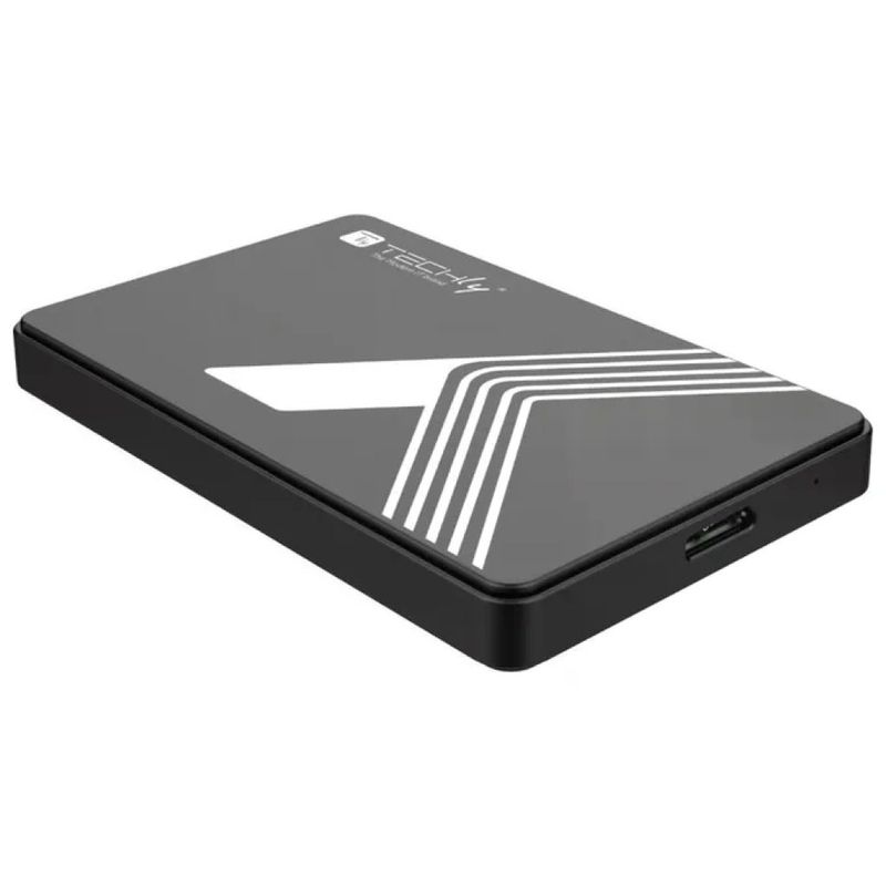 Techly 107487 Box esterno USB 3.0 per HDD e SSD SATA da 2,5" – Nero