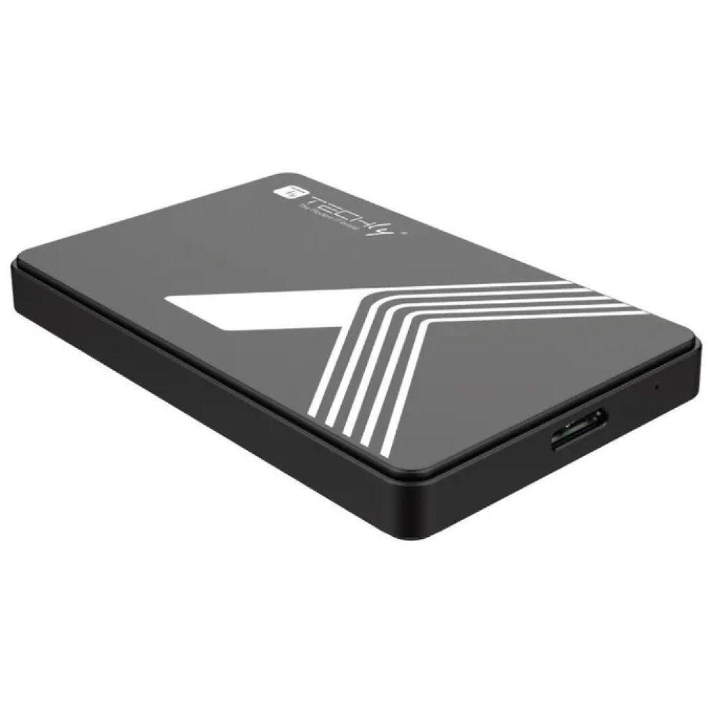 Techly 107487 Box Esterno USB 3.0 per HDD e SSD SATA da 2,5” – Nero