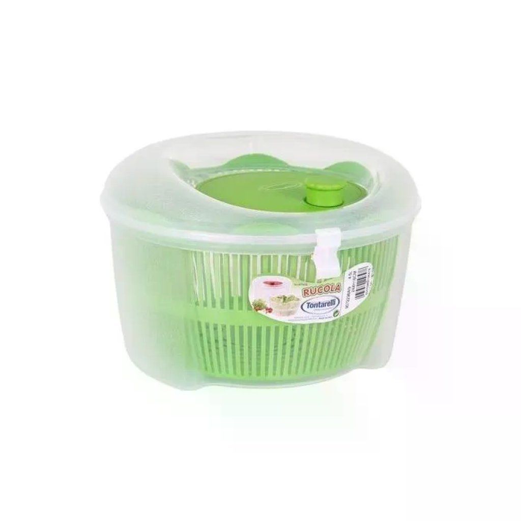 Tontarelli Rucola – Centrifuga per Insalata 4,5 L Verde e Trasparente