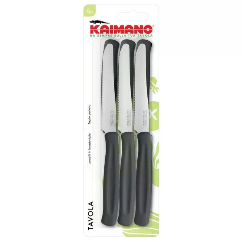 Kaimano Dinamik Set 6 Coltelli da Tavola Neri