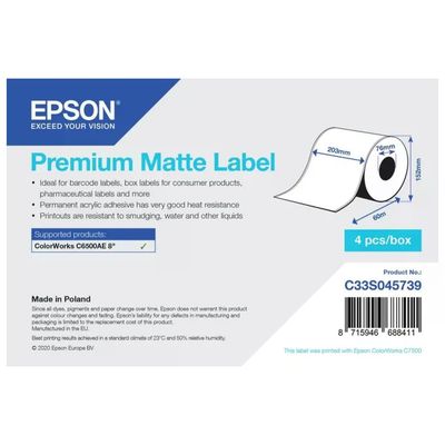 Epson Premium Matte Label Etichette Adesive Opache 203 mm x 60 m