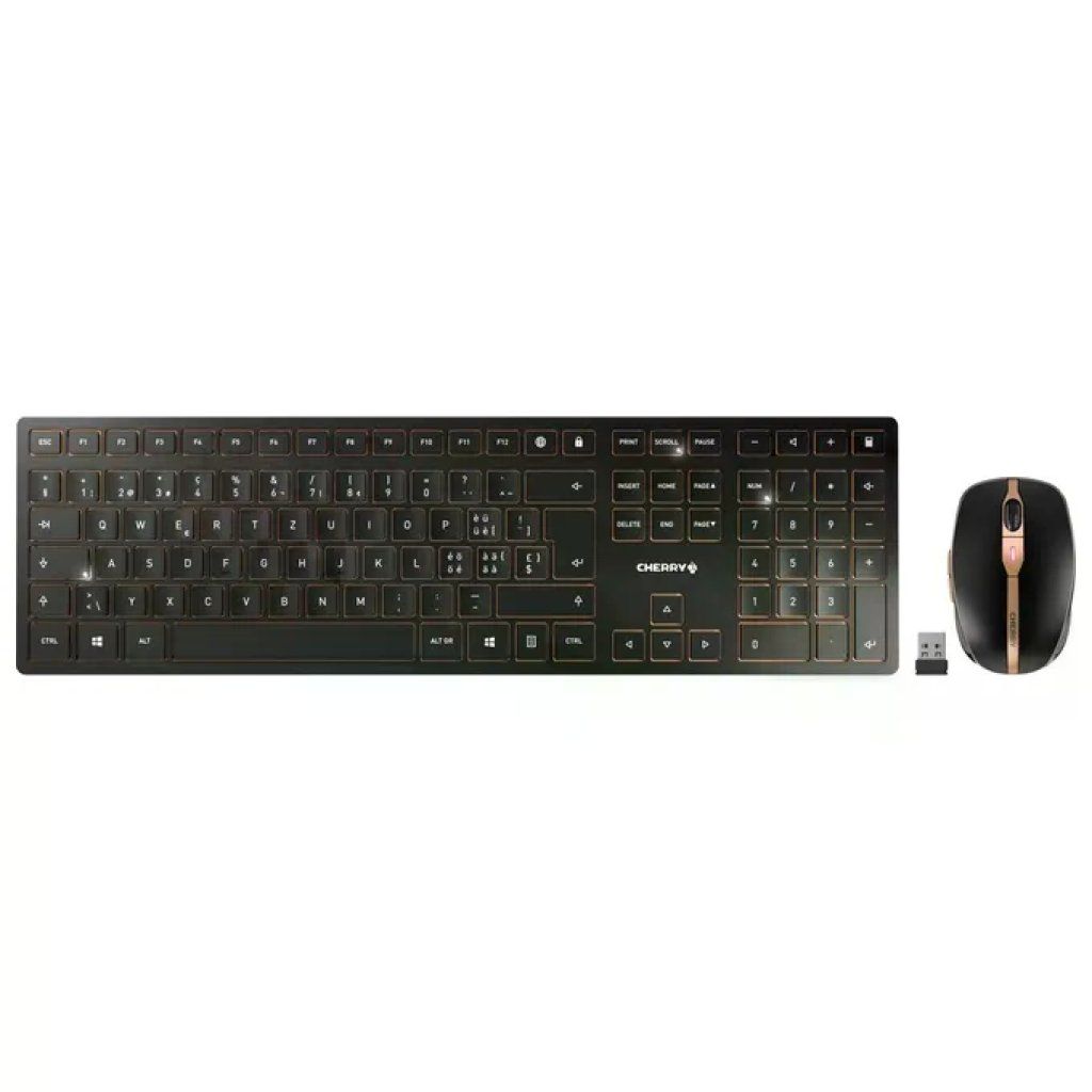 CHERRY DW 9100 SLIM tastiera Mouse incluso Universale RF senza fili + Bluetooth QWERTZ Svizzere Nero