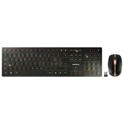 CHERRY DW 9100 SLIM tastiera Mouse incluso Universale RF senza fili + Bluetooth QWERTZ Svizzere Nero