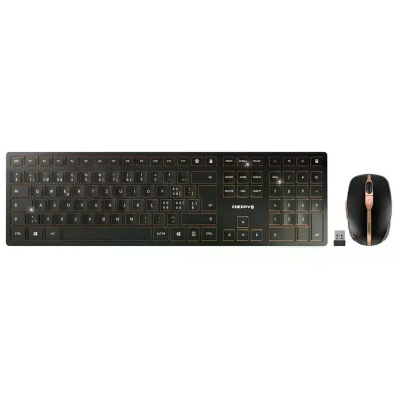 CHERRY DW 9100 SLIM tastiera Mouse incluso Universale RF senza fili + Bluetooth QWERTZ Svizzere Nero