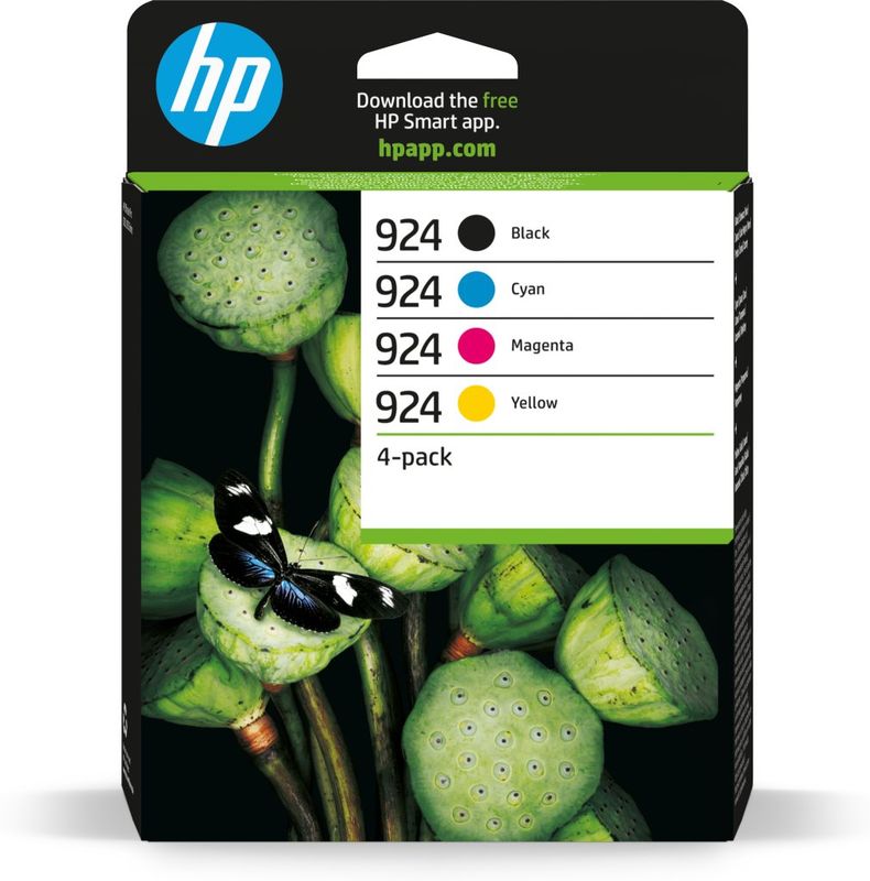 HP Cartucce di Inchiostro Originali 924 CMYK, Confezione da 4