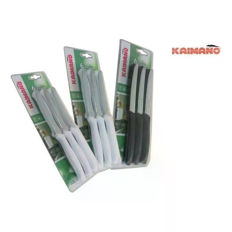 Kaimano Italicus KTS031106N Set 6 Coltelli da Tavola Neri