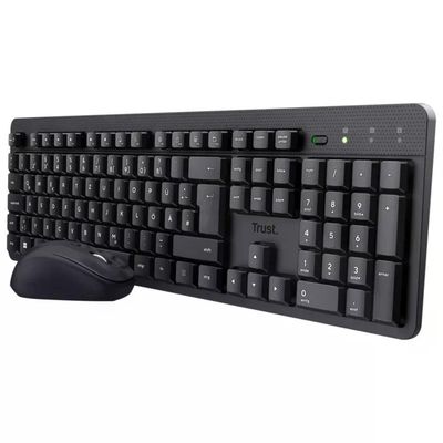Trust TKM-360 Kit Tastiera e Mouse Wireless Ultrasilenzioso USB 10 metri layout standard colore Nero