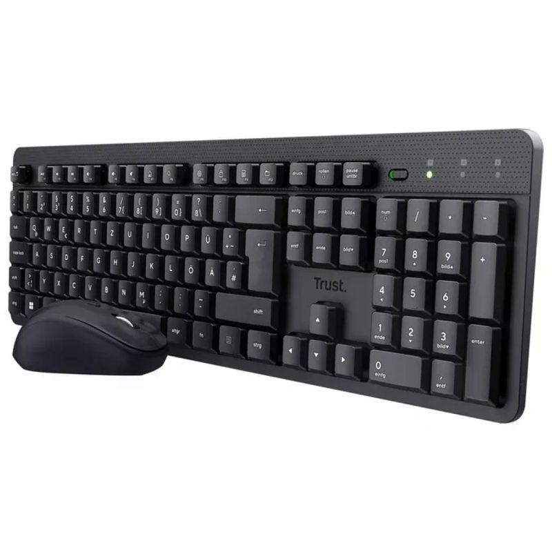 Trust TKM-360 Kit Tastiera e Mouse Wireless Ultrasilenzioso USB 10 metri layout standard colore Nero